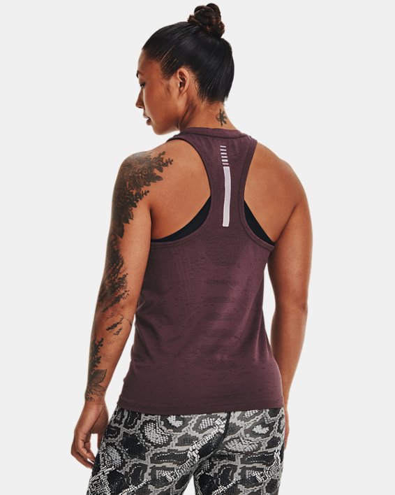 Camiseta sin mangas UA Seamless Run para mujer, Purple, pdpMainDesktop image number 2